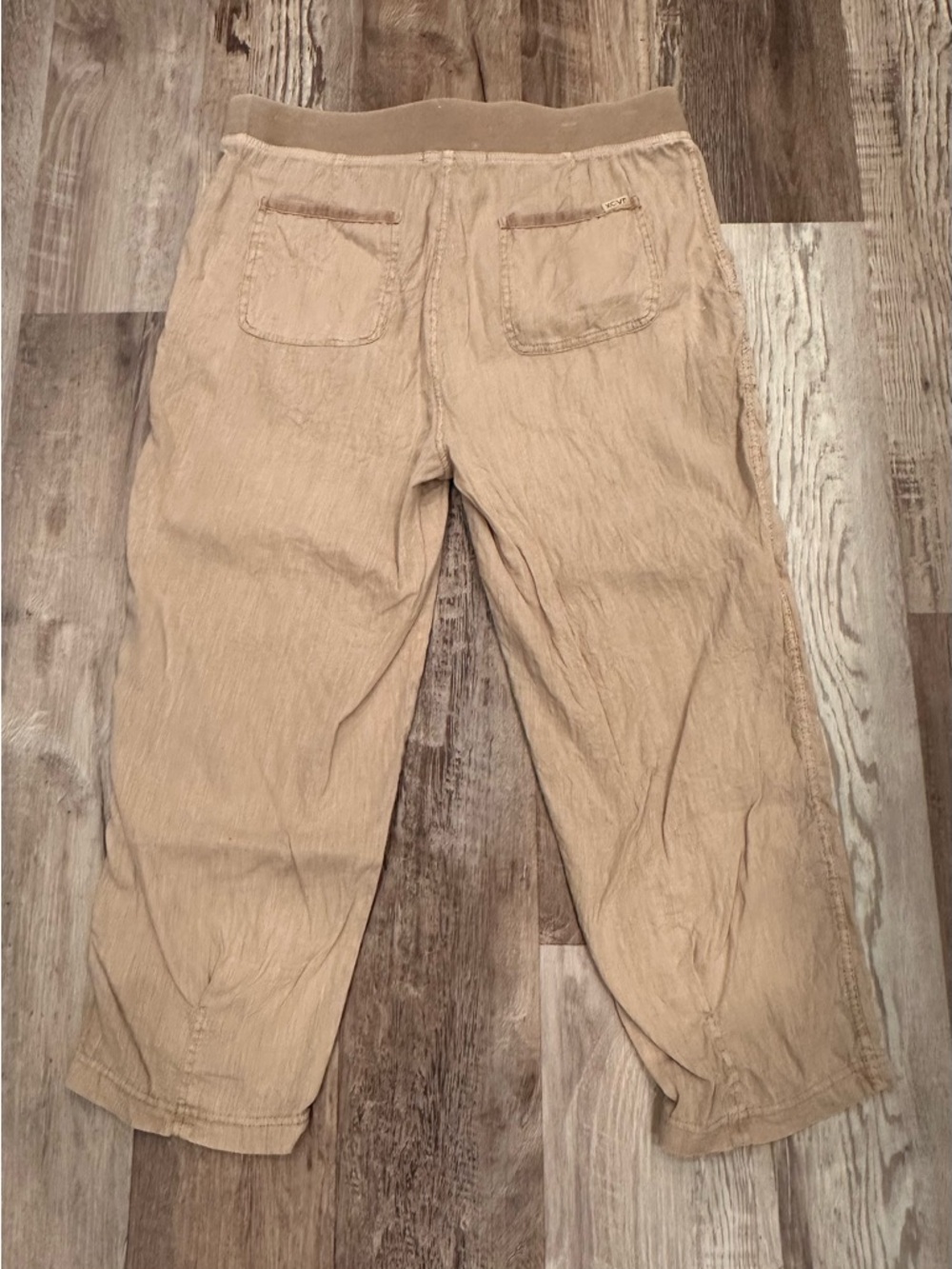 XCVI Camden Linen Tapered Crop Pant Pull On Lightweight Neutral Sz M - Picture 4 of 14